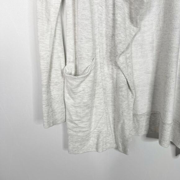 Athleta Small S Light Gray Studio Yoga Wrap Cardigan Sweater Draped Front Modal - Picture 6 of 12